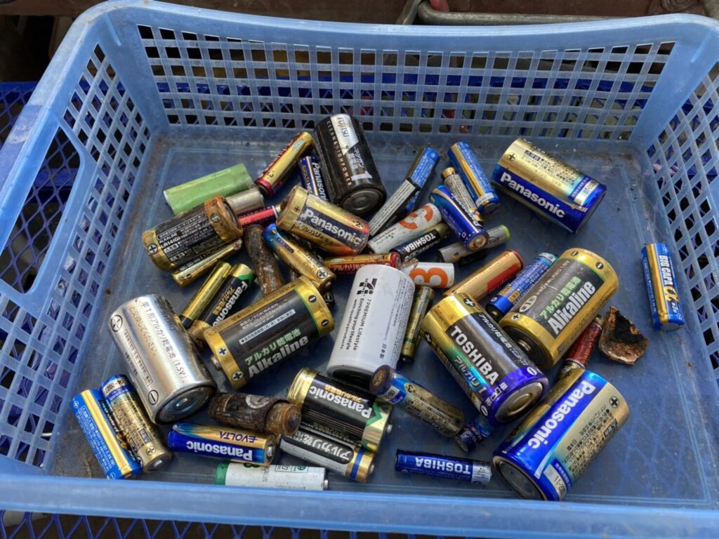 乾電池処理の様子1